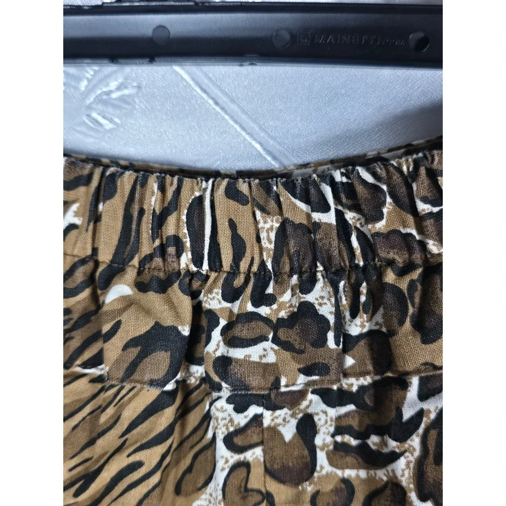 Westbound Petites Animal Print A-Line Skirt Brown‎ Leopard Tiger Cotton PXL